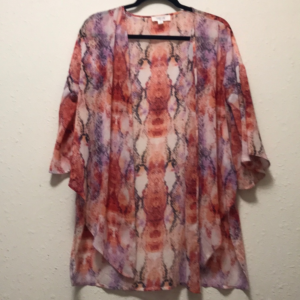 Peach Love Kimono - multi-color snake print